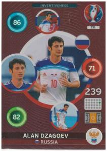 Adrenalyn XL UEFA Euro 2016, Inventiveness, #331, Alan Dzagoev