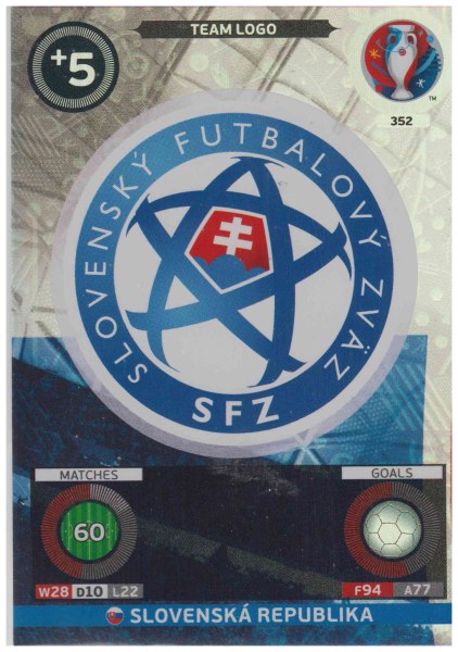 Adrenalyn XL UEFA Euro 2016, Team Logo, #352, Slovenska Republika