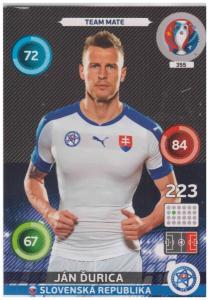 Adrenalyn XL UEFA Euro 2016, Team Mate, #355, Jan Durica