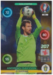 Adrenalyn XL UEFA Euro 2016, Goal Stopper, #371, Andreas Isaksson