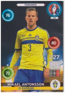 Adrenalyn XL UEFA Euro 2016, Team Mate, #374, Mikael Antonsson