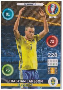Adrenalyn XL UEFA Euro 2016, Team Mate, #376, Sebastian Larsson