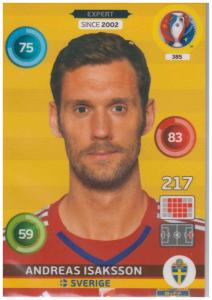 Adrenalyn XL UEFA Euro 2016, Expert, #385, Andreas Isaksson