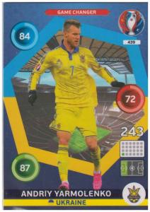 Adrenalyn XL UEFA Euro 2016, Game Changer, #439, Andriy Yarmolenko