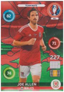 Adrenalyn XL UEFA Euro 2016, Team Mate, #451, Joe Allen