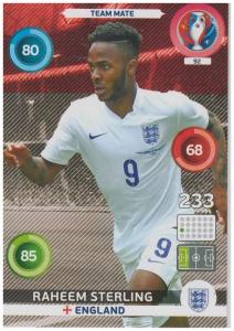 Adrenalyn XL UEFA Euro 2016, Team Mate, #092, Raheem Sterling