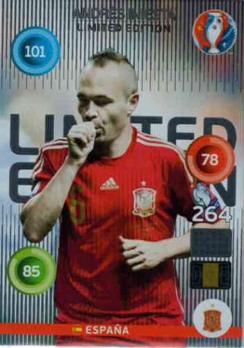 Adrenalyn XL UEFA Euro 2016, Limited Edition, Andres Iniesta - Classic