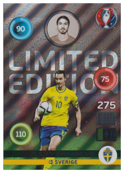 Adrenalyn XL UEFA Euro 2016, Limited Edition, Zlatan Ibrahimovic - Shiny