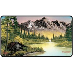 Bob Ross - Mountain Retreat Black Stitched Playmat