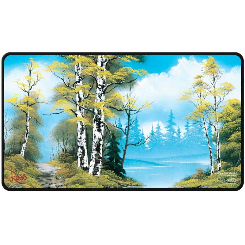Bob Ross - Lakeside Path Black Stitched Playmat