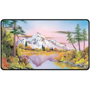 Bob Ross - Mighty Mountain Lake Black Stitched Playmat