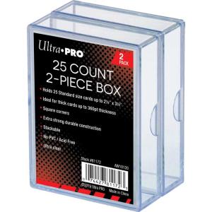 2-Piece 25 Count Clear Card Storage Box, 2 Pack