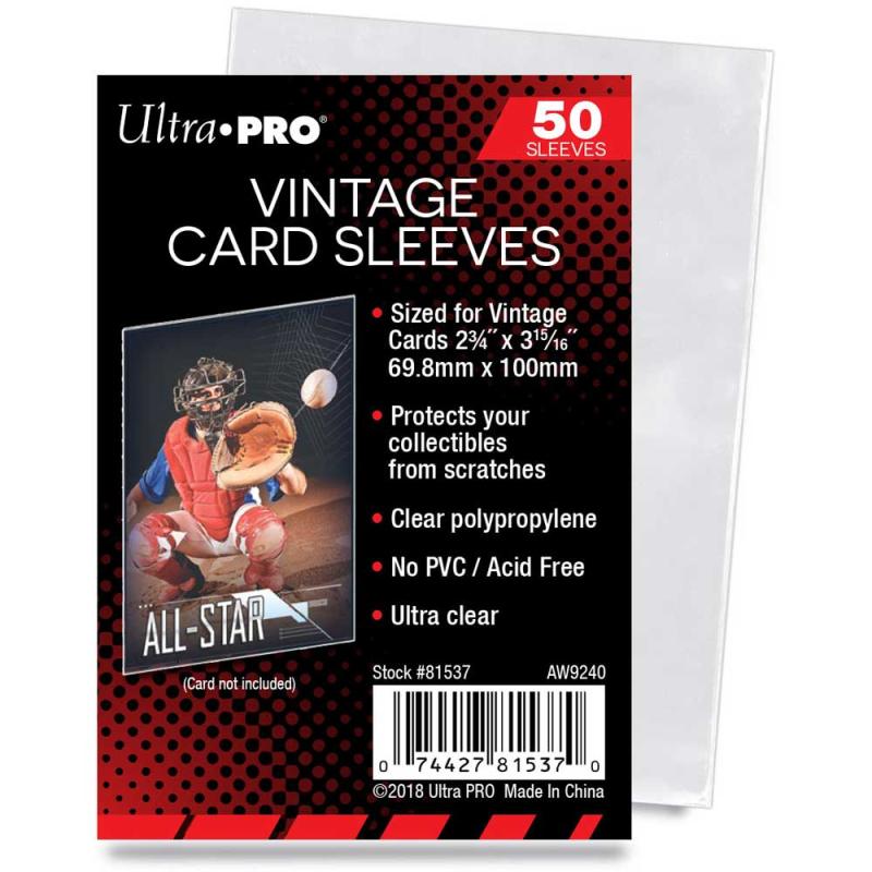 2-3/4" X 3-15/16" Vintage Card Sleeves (50)