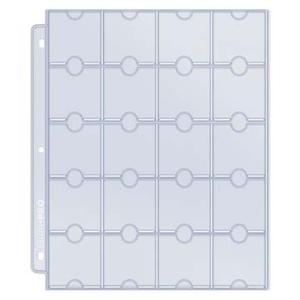 20-Pocket Platinum Page for Coins and Tokens - 10 Page Bag (Endast hålad för 3-ringspärm)