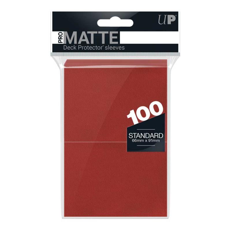 PRO-Matte 100ct Standard Deck Protector sleeves: Red