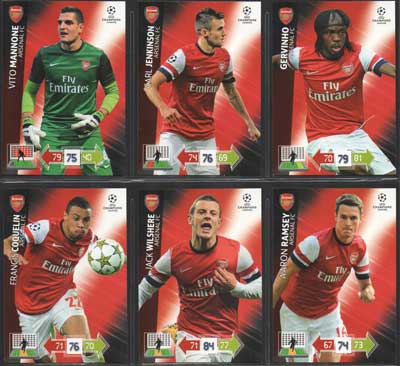 Base cards ARSENAL FC, 2012-13 Adrenalyn Champions League Update, Pick from list
