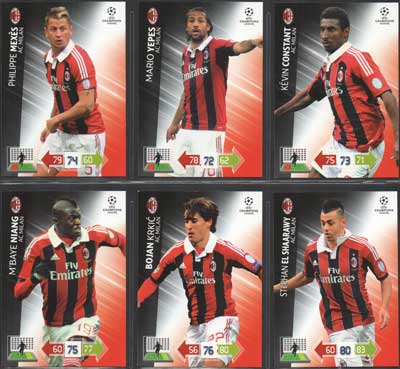 Base cards AC MILAN, 2012-13 Adrenalyn Champions League Update, Pick from list