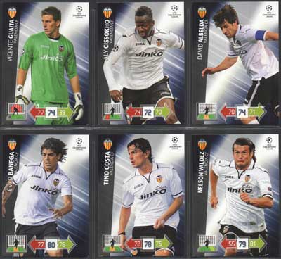 Base cards VALENCIA CF, 2012-13 Adrenalyn Champions League Update, Pick from list