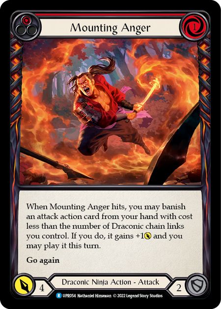 UPR054 - Mounting Anger - Red - Rare - Rainbow Foil