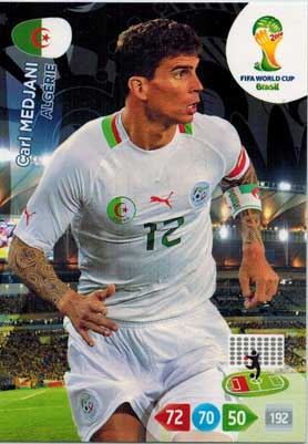 Grundkort, 2014 Adrenalyn World Cup #002. Carl Medjani (Algérie)