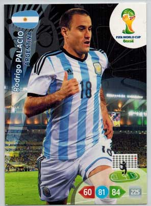 Grundkort, 2014 Adrenalyn World Cup #017. Rodrigo Palacio (Argentina)