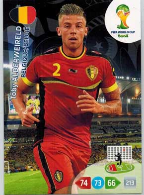 Grundkort, 2014 Adrenalyn World Cup #028. Toby Alderweireld (Belgique/Belgie)