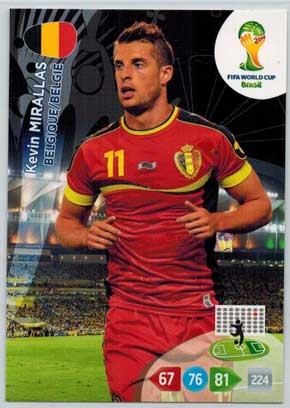 Grundkort, 2014 Adrenalyn World Cup #035. Kevin Mirallas (Belgique/Belgie)