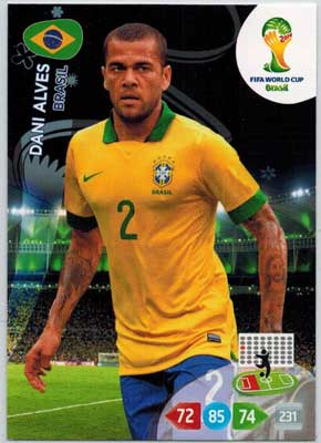 Grundkort, 2014 Adrenalyn World Cup #048. Dani Alves (Brasil)