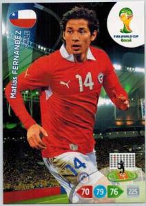 Grundkort, 2014 Adrenalyn World Cup #073. Matías Fernández (Chile)