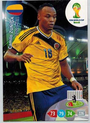 Grundkort, 2014 Adrenalyn World Cup #079. Camilo Zúñiga (Colombia)
