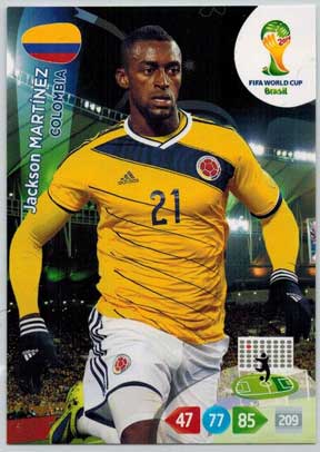 Grundkort, 2014 Adrenalyn World Cup #085. Jackson Martínez (Colombia)