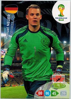 Grundkort, 2014 Adrenalyn World Cup #104. Manuel Neuer (Deutschland)