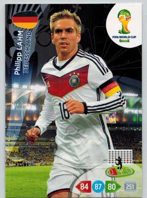 Grundkort, 2014 Adrenalyn World Cup #107. Philipp Lahm (Deutschland)