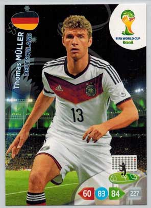 Grundkort, 2014 Adrenalyn World Cup #114. Thomas Muller / Thomas Müller (Deutschland)