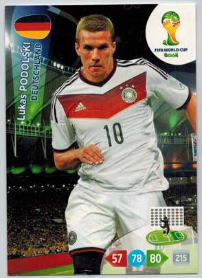 Grundkort, 2014 Adrenalyn World Cup #115. Lukas Podolski (Deutschland)