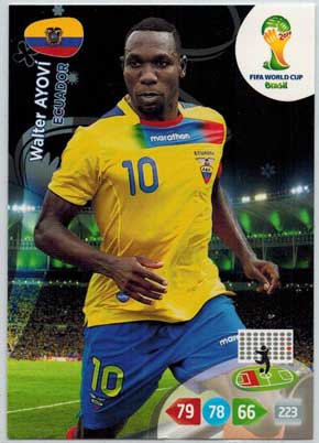 Grundkort, 2014 Adrenalyn World Cup #120. Walter Ayoví (Ecuador)