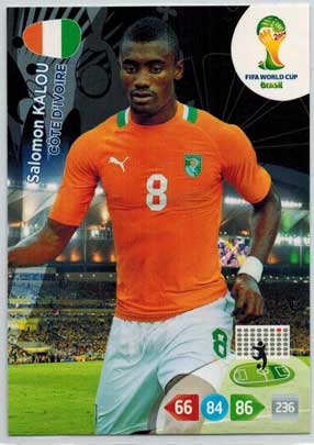 Grundkort, 2014 Adrenalyn World Cup #101. Salomon Kalou (Côte dIvoire)