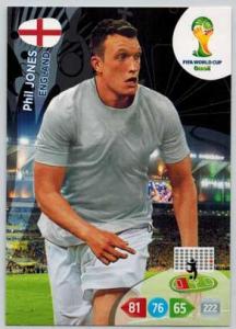 Grundkort, 2014 Adrenalyn World Cup #131. Phil Jones (England)