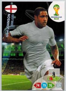 Grundkort, 2014 Adrenalyn World Cup #132. Glen Johnson (England)