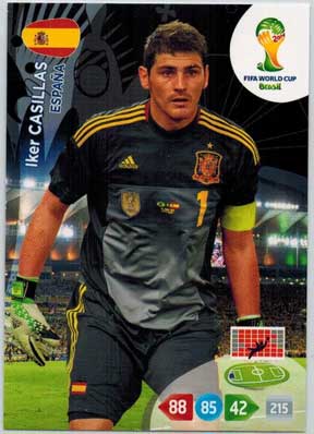 Grundkort, 2014 Adrenalyn World Cup #143. Iker Casillas (España)