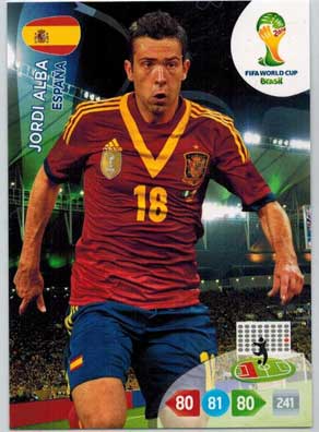 Grundkort, 2014 Adrenalyn World Cup #145. Jordi Alba (España)