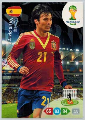 Grundkort, 2014 Adrenalyn World Cup #152. David Silva (España)
