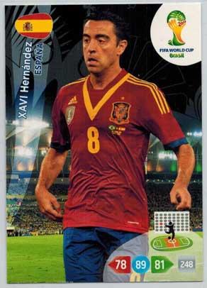 Grundkort, 2014 Adrenalyn World Cup #153. Xavi Hernández (España)