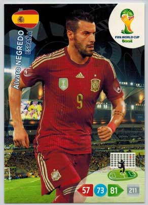Grundkort, 2014 Adrenalyn World Cup #154. Álvaro Negredo (España)