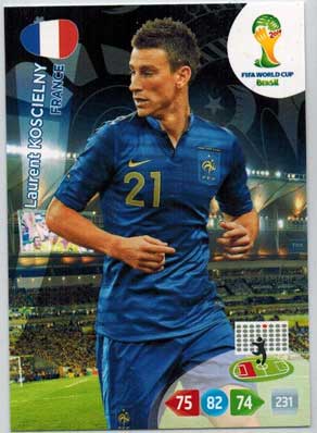 Grundkort, 2014 Adrenalyn World Cup #160. Laurent Koscielny (France)