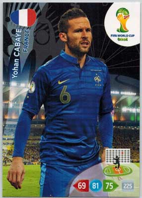 Grundkort, 2014 Adrenalyn World Cup #161. Yohan Cabaye (France)