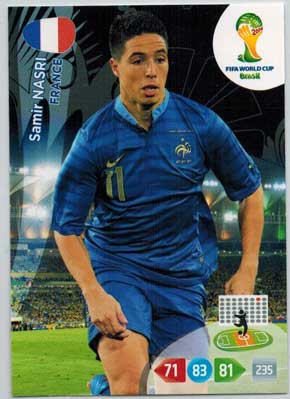 Grundkort, 2014 Adrenalyn World Cup #165. Samir Nasri (France)