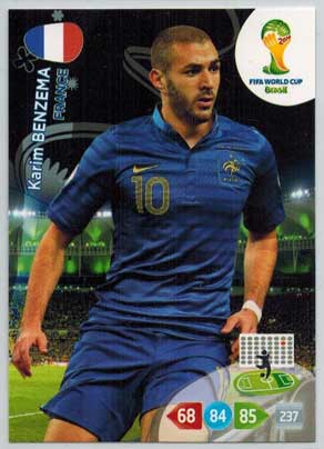 Grundkort, 2014 Adrenalyn World Cup #168. Karim Benzema (France)