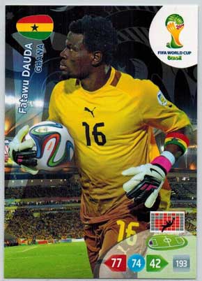 Grundkort, 2014 Adrenalyn World Cup #170. Fatawu Dauda (Ghana)