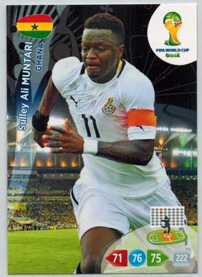 Grundkort, 2014 Adrenalyn World Cup #173. Sulley Ali Muntari (Ghana)